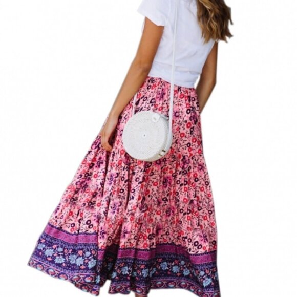 NEW Floral Boho Maxi Skirt - Picture 4 of 8